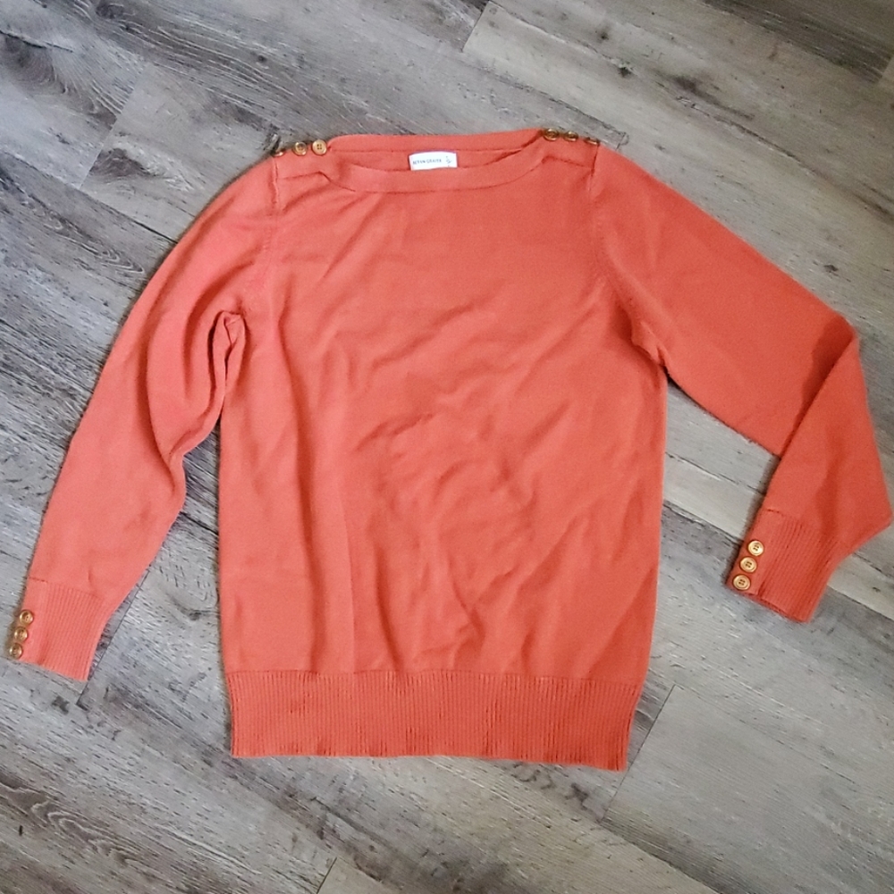 Susan Graver Sweater with Button Accent